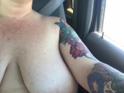 Chastity takes a Sunday drive topless 2/16