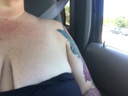 Chastity takes a Sunday drive topless 4/16