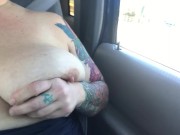 Chastity takes a Sunday drive topless 6/16