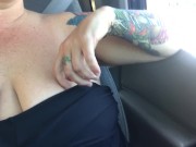 Chastity takes a Sunday drive topless 8/16