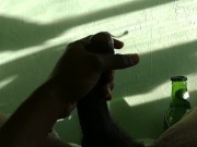 Jacking off with my legs up and showing my feet