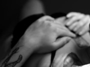 Nude Model shooting, posing for photographer 10/16