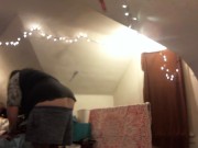 fat white girl buttcrack putting clothes away 4/16