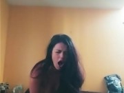 AllyB trys both holes for first time & Gets wetter then ever 8/16