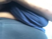 Playing with my nipples outside while people watch