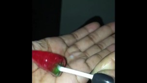 Playing in daddy cum