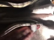 Feet in heels and rubbing on lotion 10/16