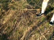 Outdoor forest Blowjob | Gagging on Cock, Facial Cumshot, we were Caught*o* 1/16