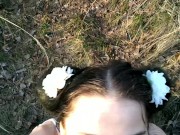 Outdoor forest Blowjob | Gagging on Cock, Facial Cumshot, we were Caught*o* 11/16