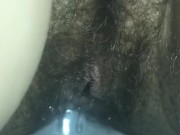 PERFECT LITTLE HAIRY PUSSY PISSING & RUBBING CLIT