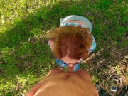 Cum on Ginger Glasses and Hair | Outdoor Blowjob of Redhead Girl 8/16