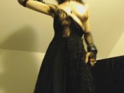 Strip Teasing Young Goth in Fishnets Shows Off and Jiggles her Perfect Ass 5/16