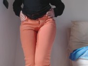 Pee in my orange jeans 14/16