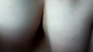 Riding a cucumber making my tits bounce