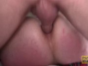 English BBW whore ass hammered and fed with masters cum 13/16