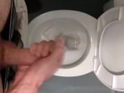 Risky, jerking off and cumming in a public toilet in middle of the day 15/16