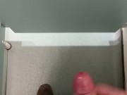 Risky, jerking off and cumming in a public toilet in middle of the day 2/16