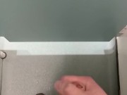 Risky, jerking off and cumming in a public toilet in middle of the day 3/16
