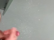 Risky, jerking off and cumming in a public toilet in middle of the day 9/16