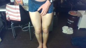 Wetting Undies with Cock Cage on