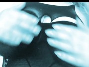 Curvy blonde in short black lingerie striptease 6/16