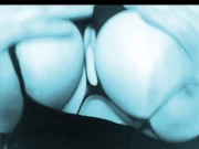 Curvy blonde in short black lingerie striptease 7/16