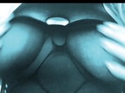 Curvy blonde in short black lingerie striptease 8/16