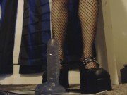 Goth Girl Tramples and Steps All Over Your Dick in her New Platform Heels 8/16