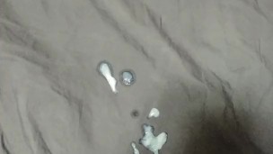 Wanking with big cumshot