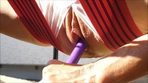 sunday afternoon 4 min nonstop outdoor squirt on my swing chair squirting