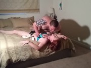 Destiny Reed pegs hubby from behind and makes him ride her til facial 16/16