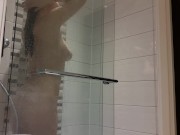 Teen is showering and doing it 2/16