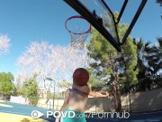 Teen redhead POV outside fuck