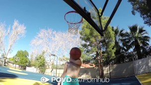 Teen redhead POV outside fuck