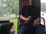 Jerking out outside and cumming 10/16