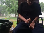Jerking out outside and cumming 12/16