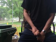 Jerking out outside and cumming 14/16