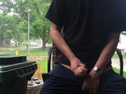 Jerking out outside and cumming 15/16