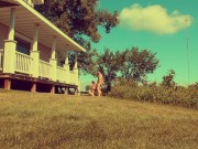 Missy and George Exposed -  Sucking His Dick in the Front Yard 2/16