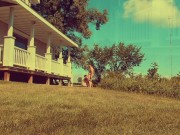 Missy and George Exposed -  Sucking His Dick in the Front Yard 4/16