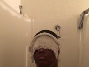 Shower fun with big breast