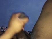 Jamaican Man Massages His Banana Cock Until He Explodes on Himself!! 13/16