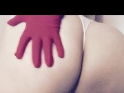 Curvy blonde in white bra and thong 16/16