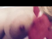 Curvy blonde in white bra and thong 4/16