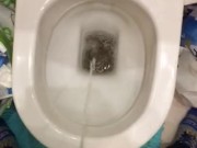 Peeing in messy bathroom