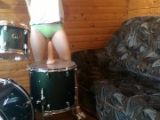 Dildo Riding on DRUMS! Drummer doesnt know about it :) 5/16