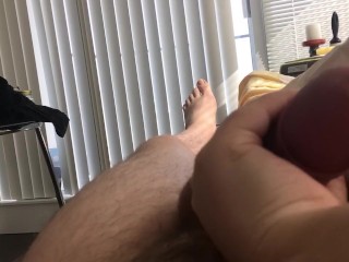 Moaning Guy brought to Orgasm by Girlfriends Hand