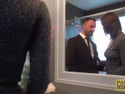 Fancy English whore rammed in pussy and mouth 4/16