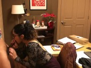 Office slut finishes him off in her mouth 3/16
