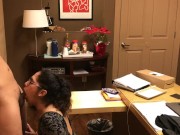 Office slut finishes him off in her mouth 4/16